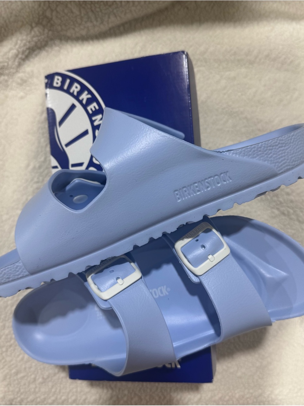 Birkenstock Women’s Light Blue Two-Strap EVA Sandals